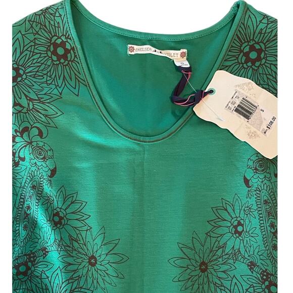 Chelsea & Violet Kelly Green Floral Print Flounce Sundress size Small - Picture 6 of 7